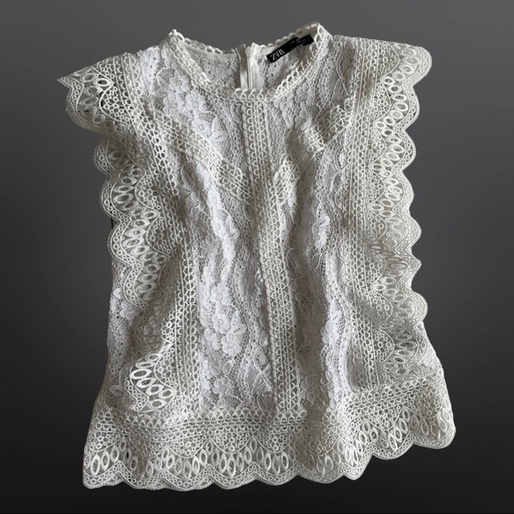 ZARA lace frilly top, size M - Picture 4 of 10
